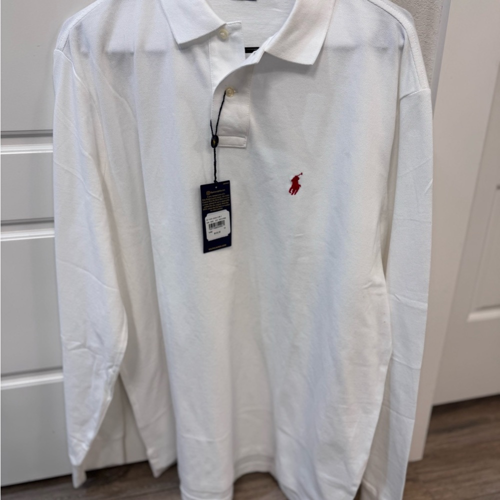 Ralph Lauren White Polo Shirt with Red Logo